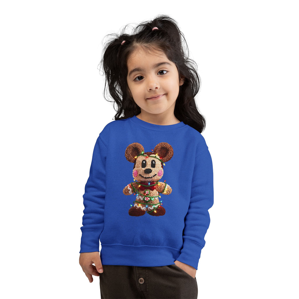 Holiday Plush Bear Toddler Sweatshirt  Festive Lights & Wreath Design
