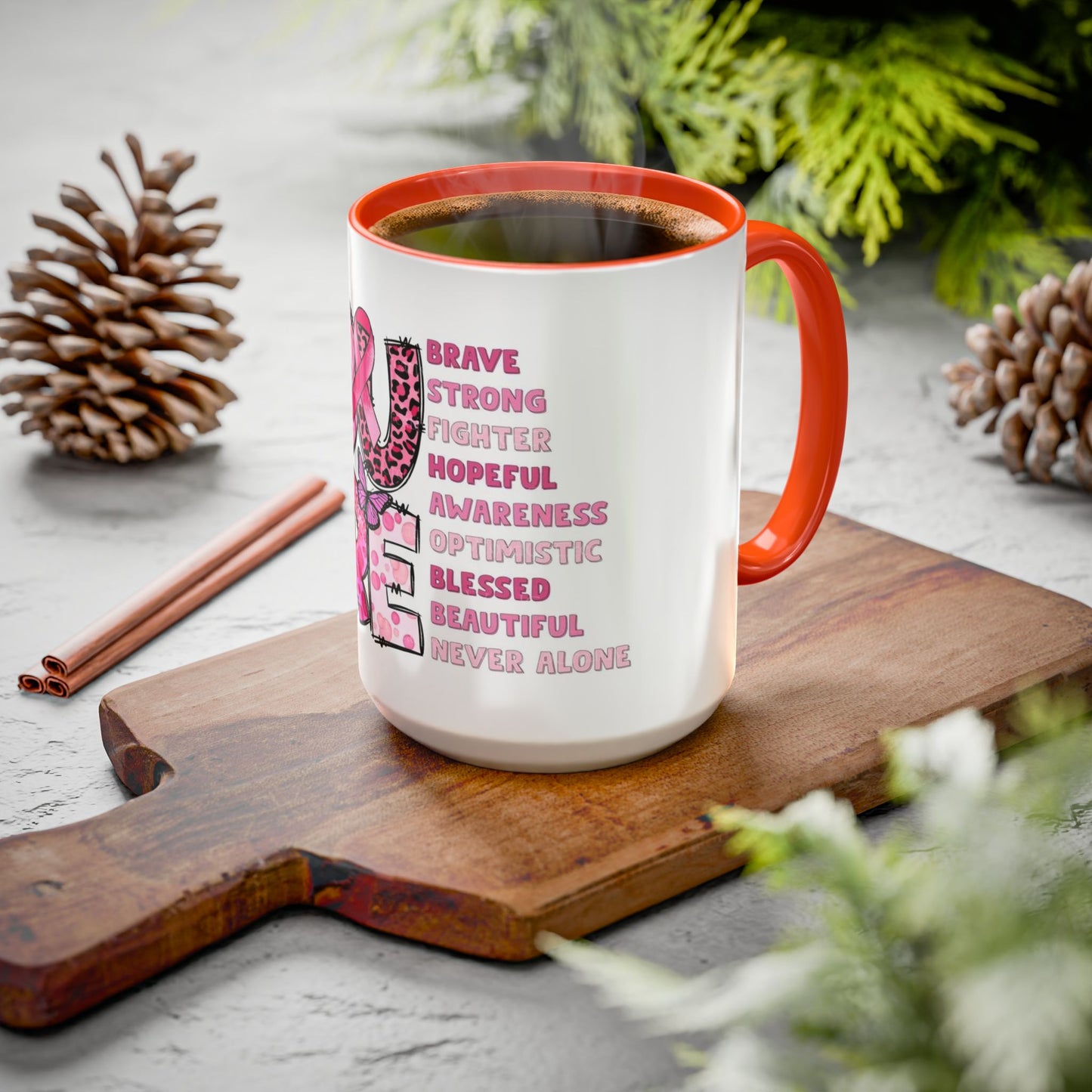 Cancer Hope Collection Empowering Inspirational Mug for Breast Cancer Awareness