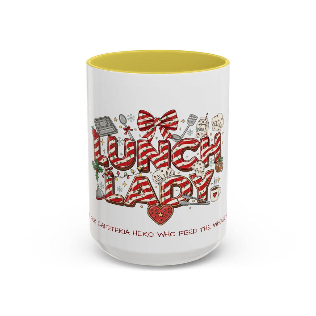 Lunch Lady Mug "Cafeteria Hero Who Feeds the Whole School With Love" | 11oz/15oz Gift  School Staff Christmas Mug Collection