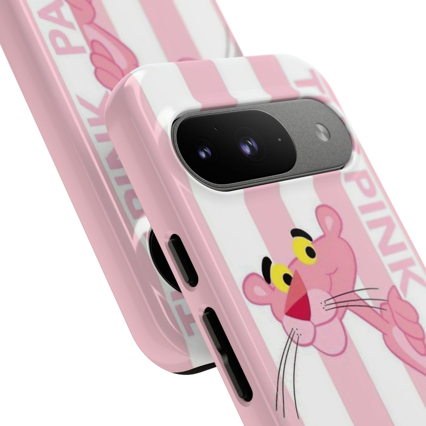 Pink Panther Tough Case Retro Striped Phone Case with "The Pink Panther" Design