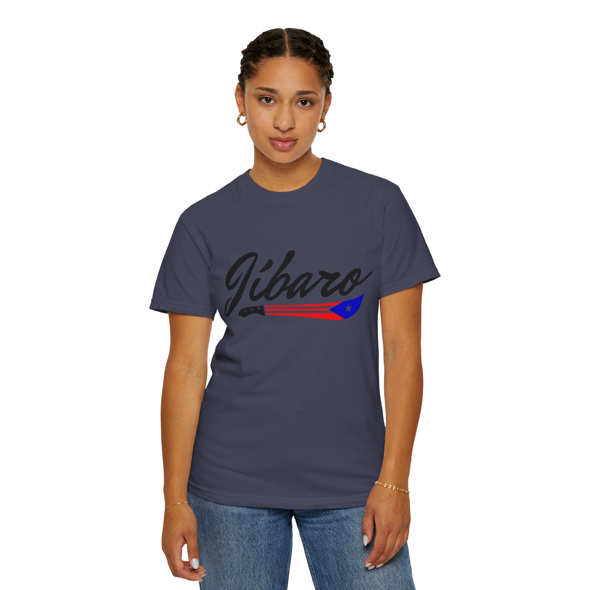 T-Shirt  "Jíbaro" Puerto Rican Heritage Tee (Back Machete  Sombrero de Paja Design) Puerto Rico’s Navidades
