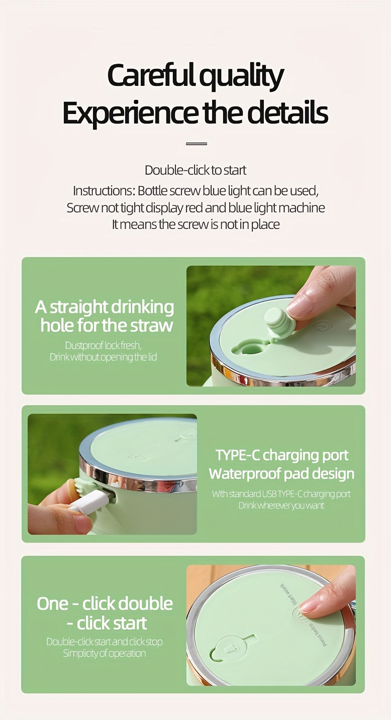 [Portable Juicer] 1pc, Mini Portable USB Electric Juicer Cup | 27.05OZ Large Capacity, Juicers For Vegetables And Fruits, Making Milk Shakes, Smoothies, Juices, Kitchen Appliances