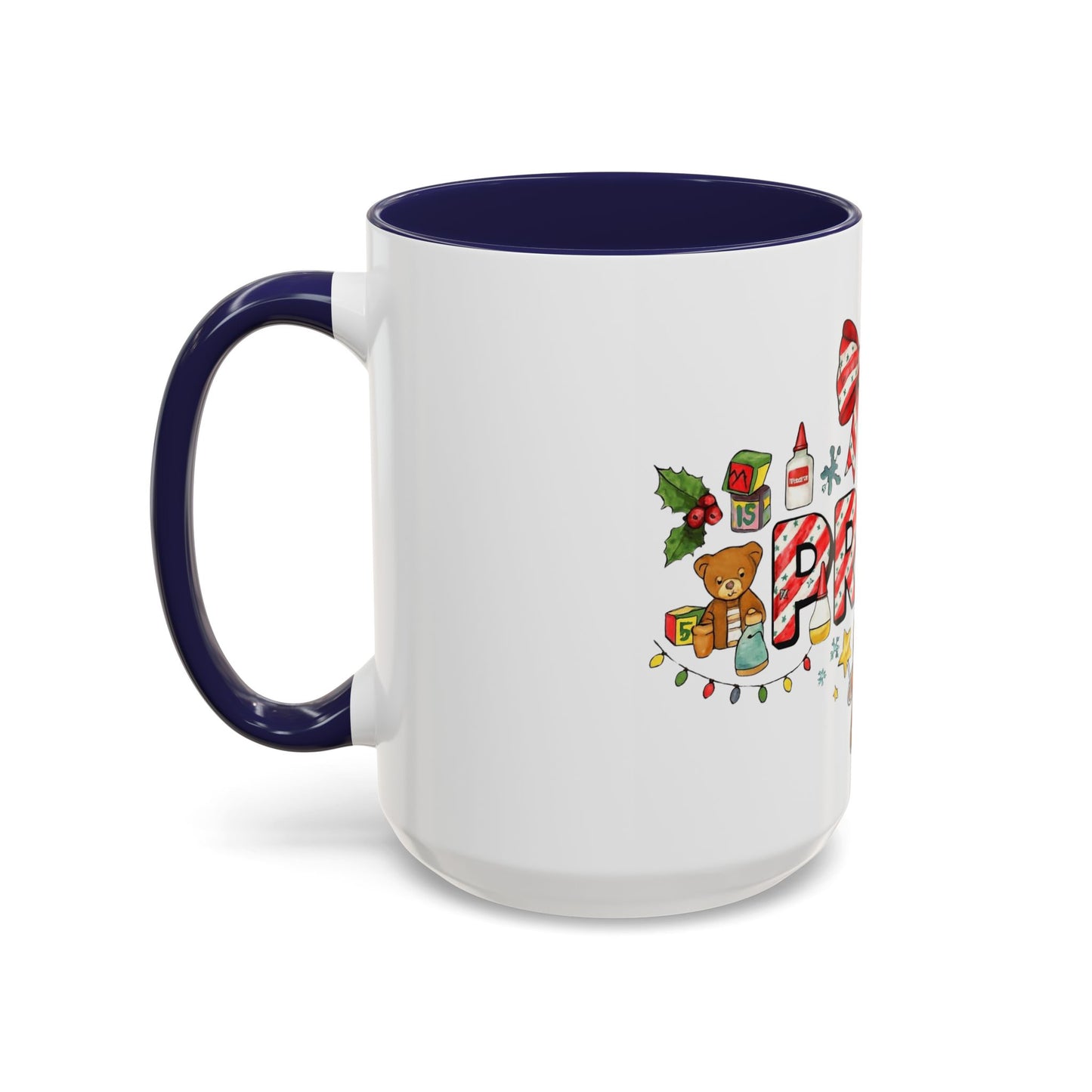 Holiday Teacher Coffee Mug 'PRE-K' Festive Gingerbread & Candy Cane Design (11/15oz) School Staff Christmas Mug Collection