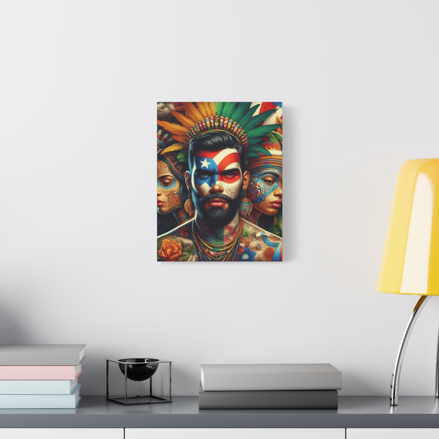 La Isla del Encanto Taíno Symbol Design Vibrant Cultural Art Canvas Print, Wall Decor, Home Decoration, Unique Artwork, Bohemian Style, Gift for Art Lovers