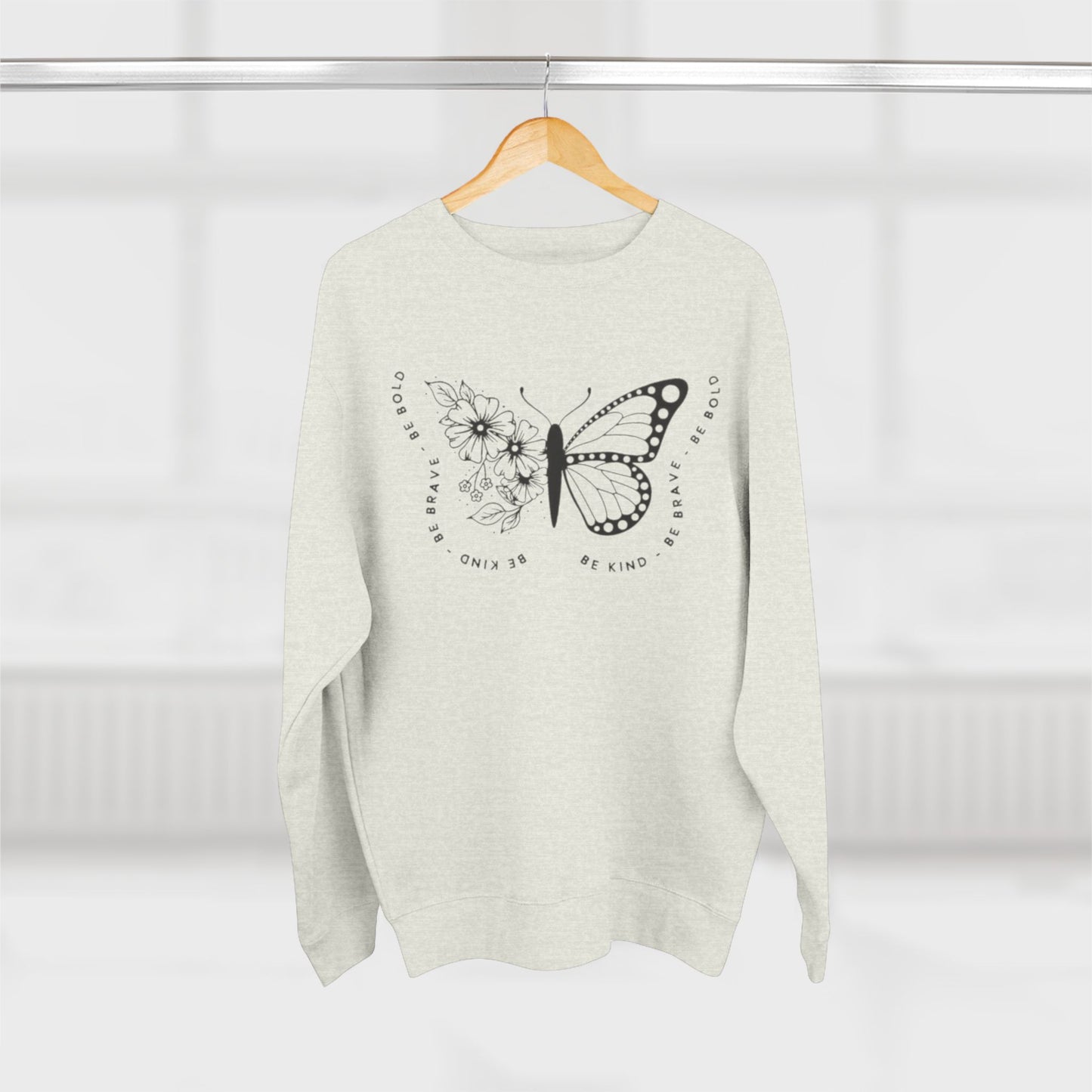 Butterfly Floral Crewneck Sweatshirt  "Broken Is Beautiful" Inspirational Sweatshirt