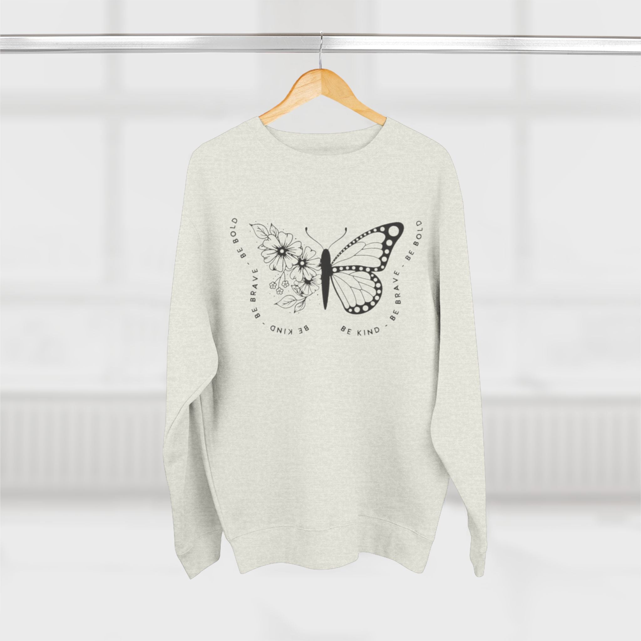 Butterfly Floral Crewneck Sweatshirt  "Broken Is Beautiful" Inspirational Sweatshirt