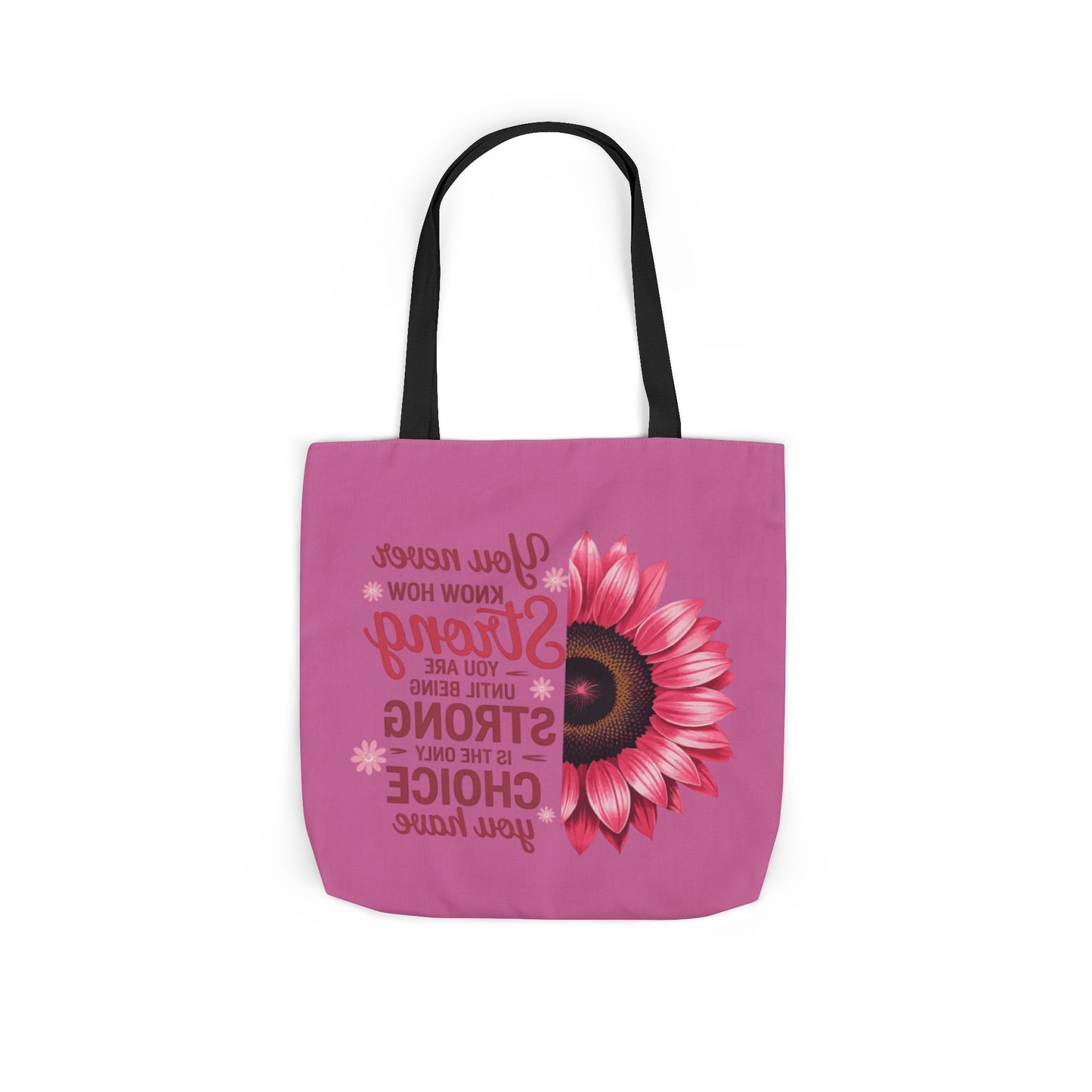 Cancer Survivor Hope Collection Inspirational Canvas Tote Bag with Floral Design
