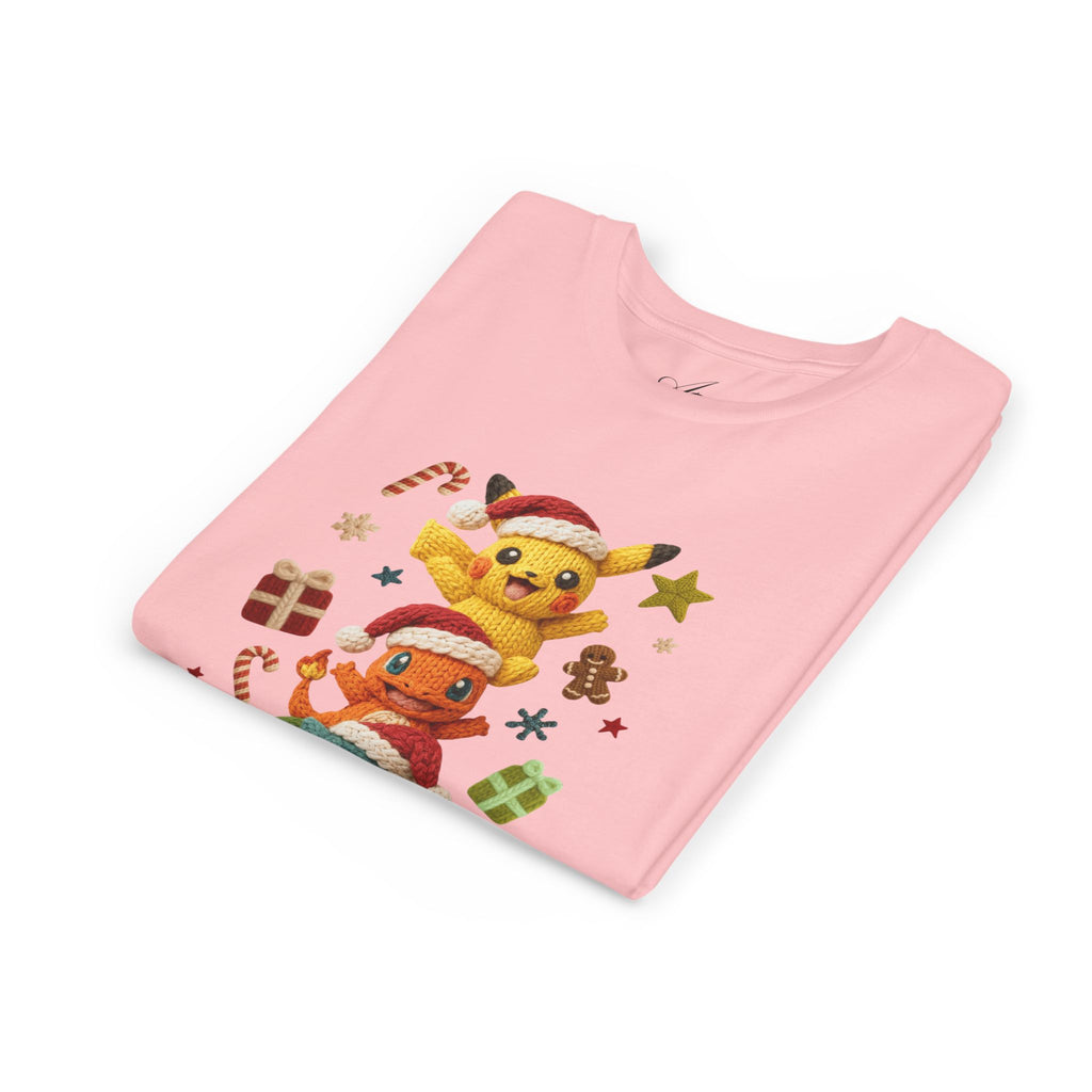 Kids Holiday Tee  Cute Stacked cartoon Characters Christmas Design