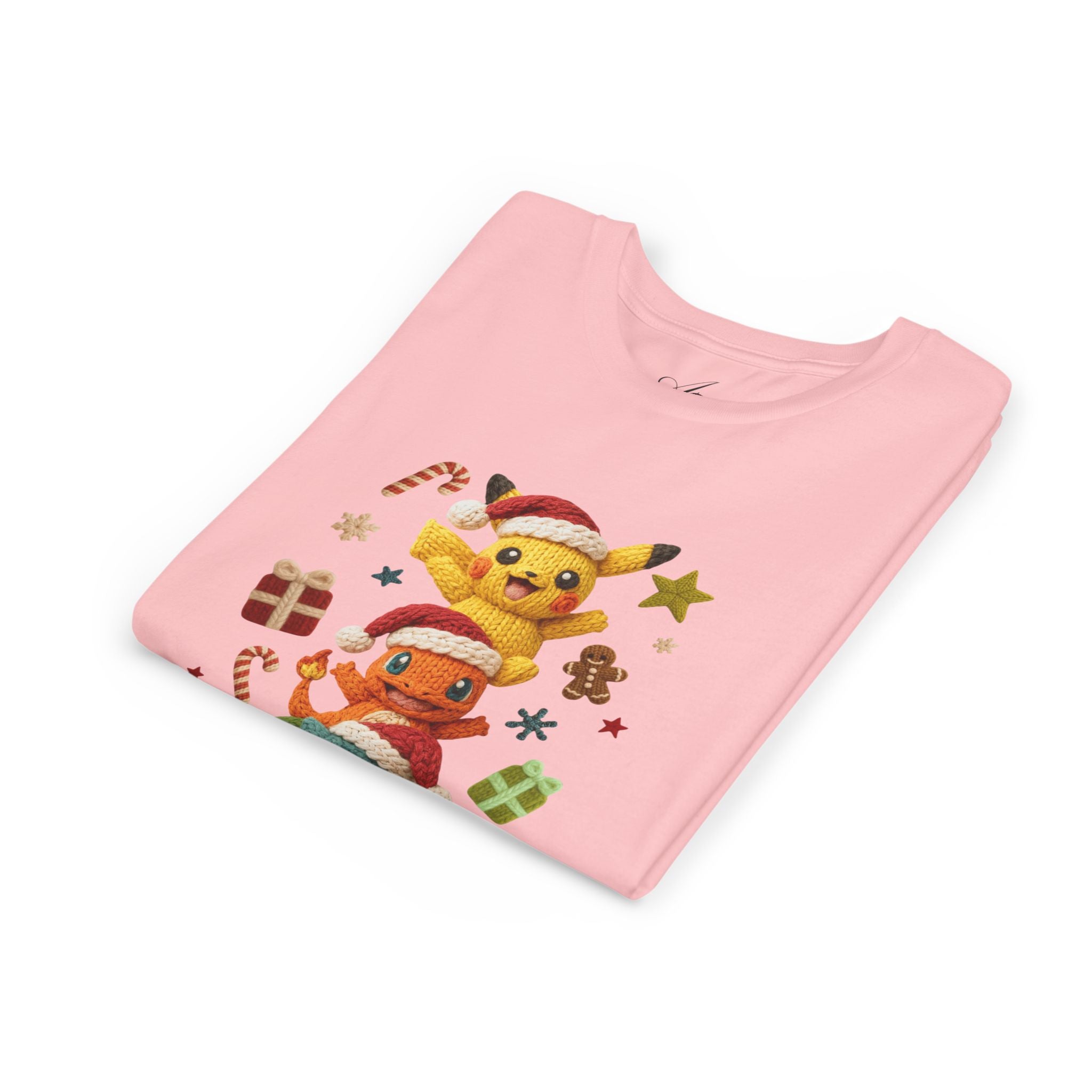 Kids Holiday Tee  Cute Stacked cartoon Characters Christmas Design