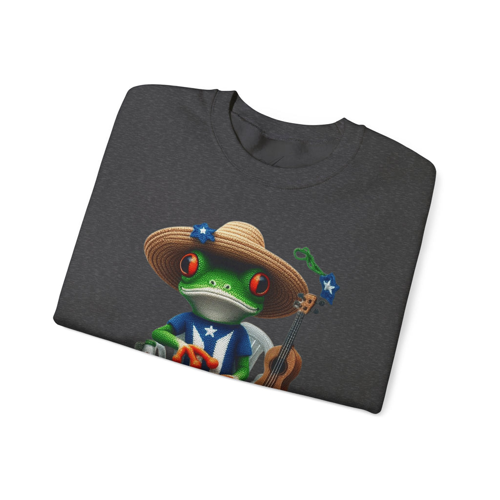Frog Coqui Crewneck Sweatshirt – Coquito y Medalla Puerto Rican Vibes
