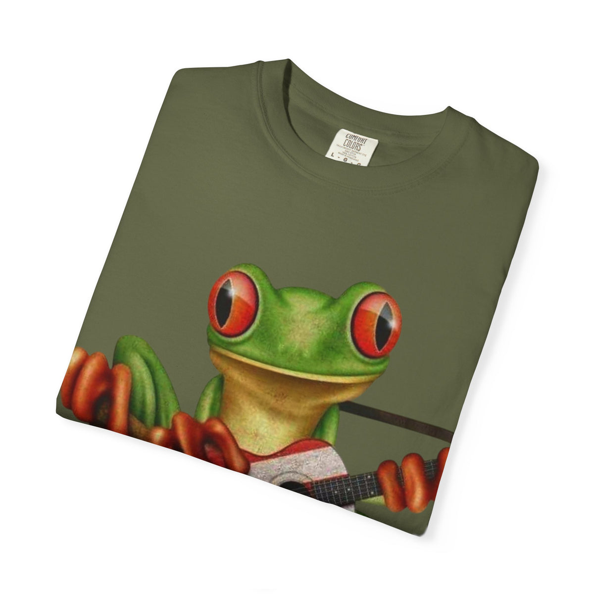 Where Boricua Meets Funky Guitar Frog T-Shirt, , Music Lover Gift, Cool Animal T-Shirt, Summer Style, Lightweight Apparel