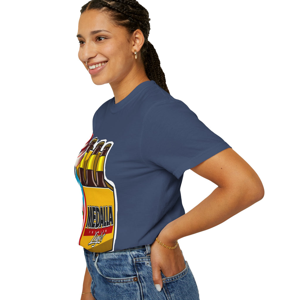 Medalla Light Beer T-Shirt  Navidad Boricua Holiday Tee Puerto Rico’s Navidades