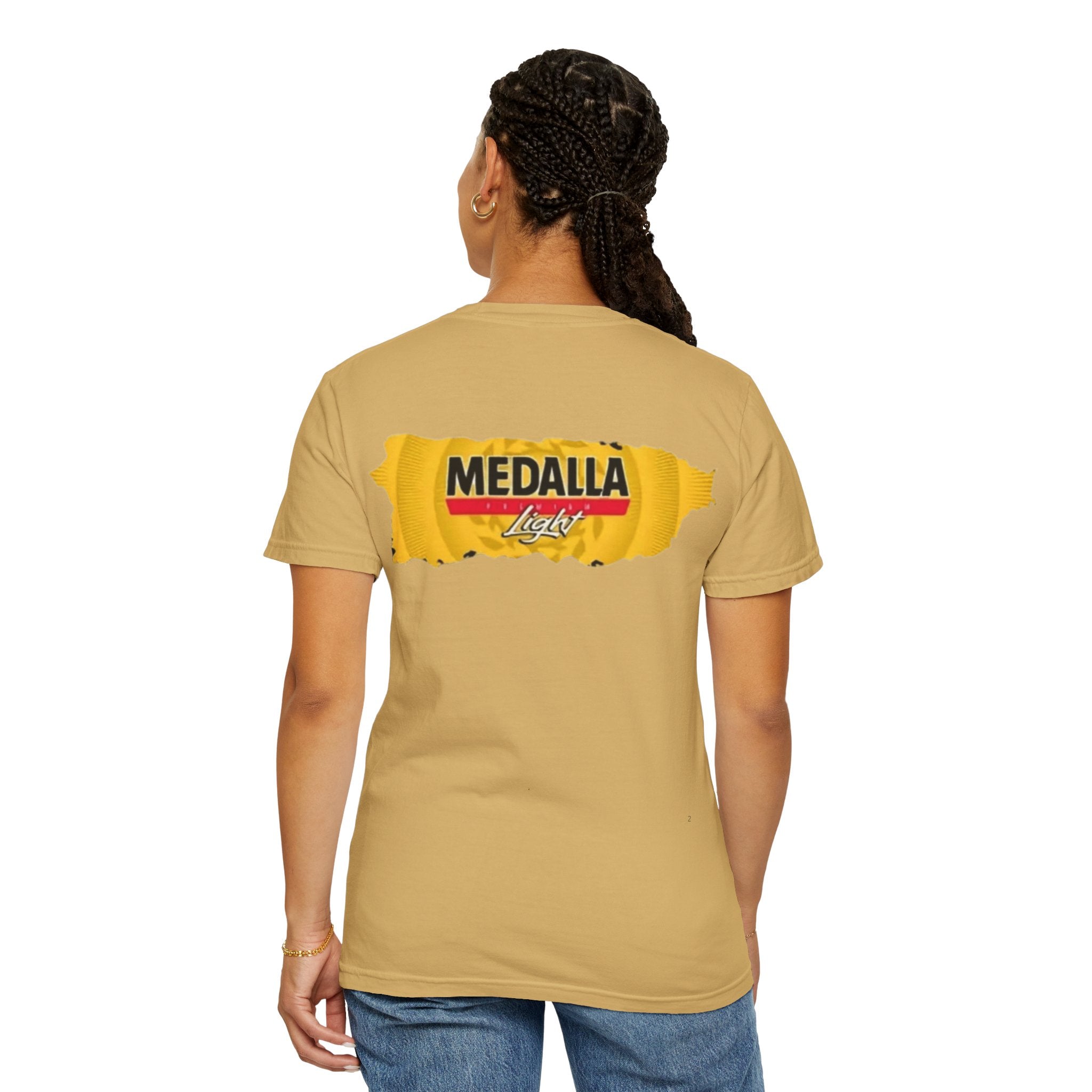 Medalla Light Puerto Rican Beer T-Shirt Coqui Frog Mascot Six-Pack Graphic Tee Puerto Rico’s Navidades
