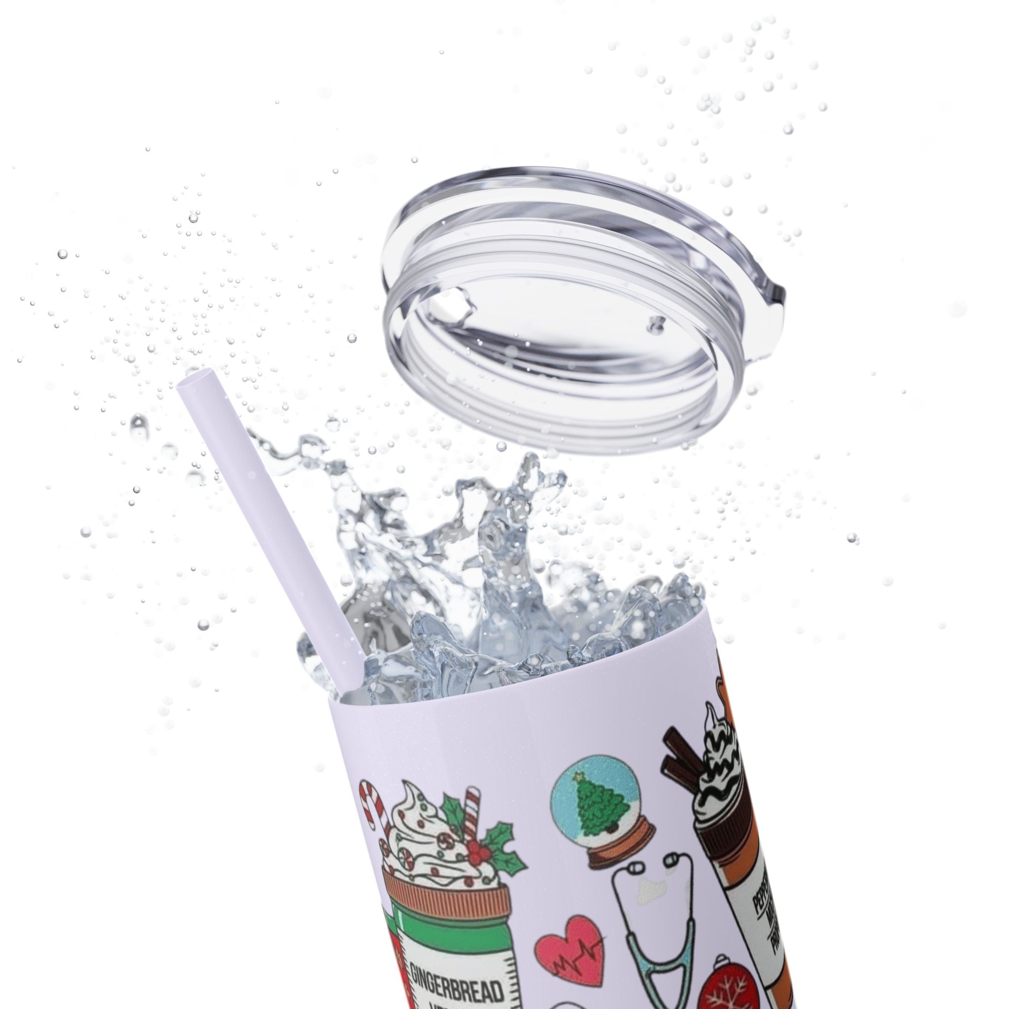 Emergency Department Nurse Christmas Skinny Tumbler - 20oz Holiday Medical Travel Cup with Straw Medical Christmas Mug