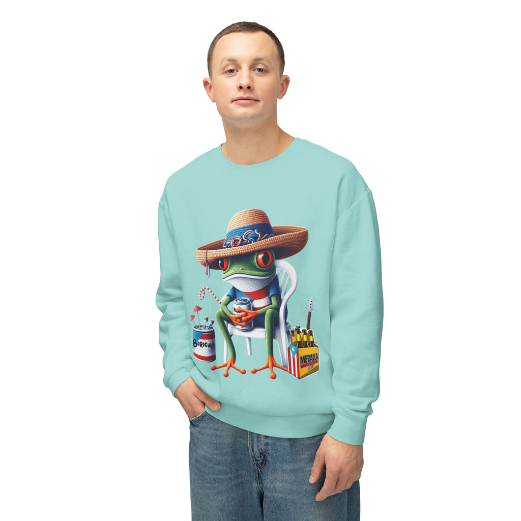 Coqui in Sombrero Crewneck Sweatshirt Puerto Rico’s Navidades
