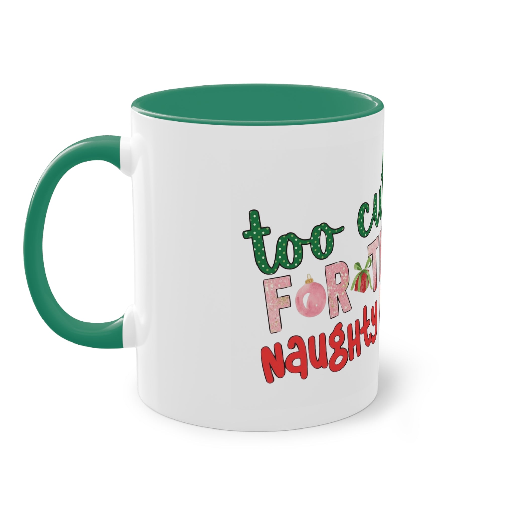 Cute Grinch Two-Tone Coffee Mug - Perfect for Holiday Cheer! Christmas Mugs Collection