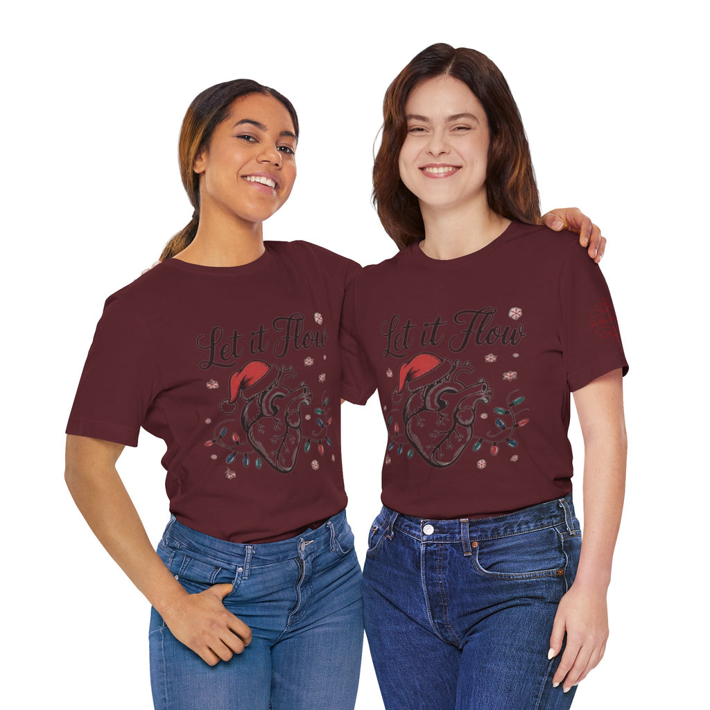 Let It Flow Heart Tee  Christmas Anatomical Heart Shirt
