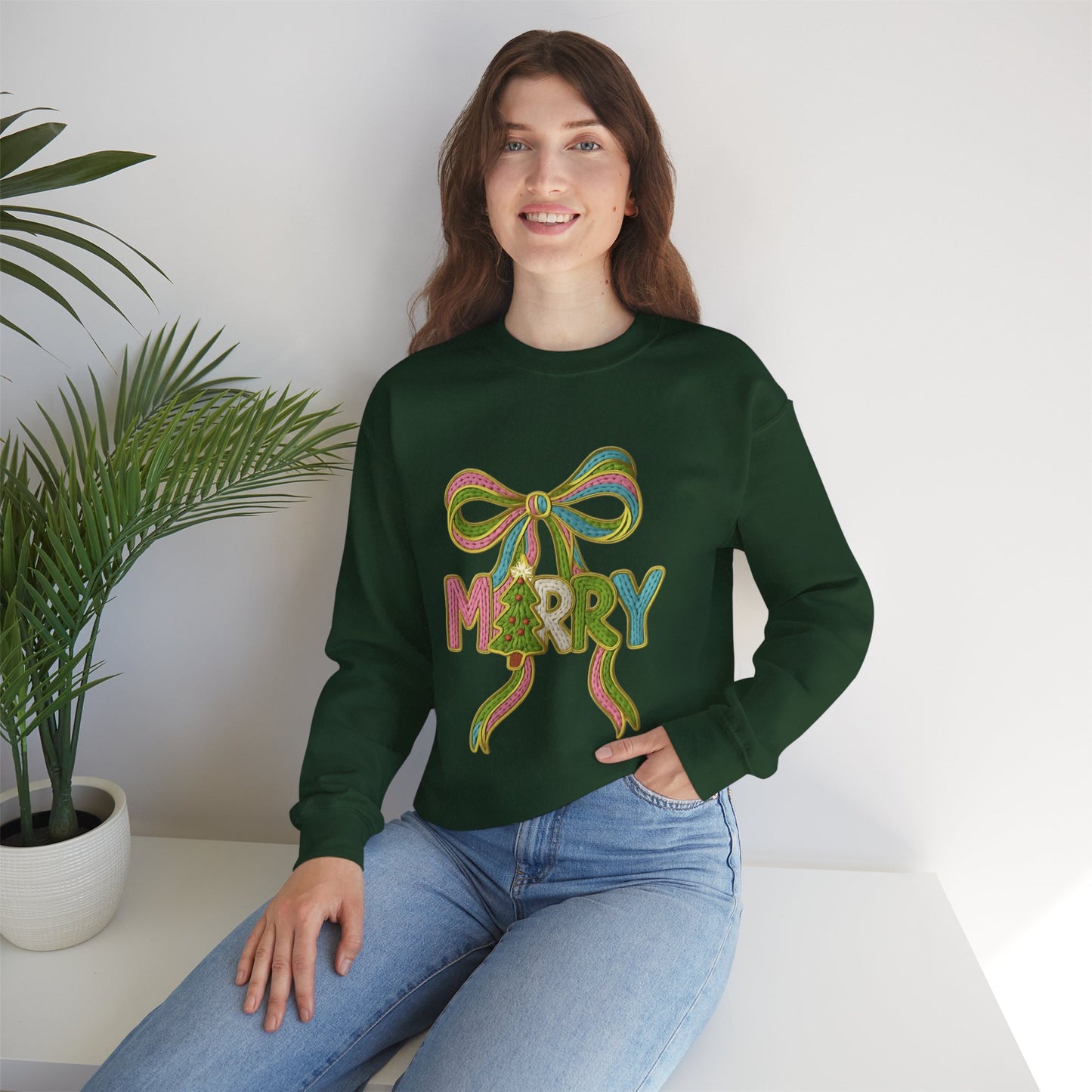 Festive Holiday Designs and Quotes Candy Christmas Tree Sweatshirt — Holiday Candyland Crewneck