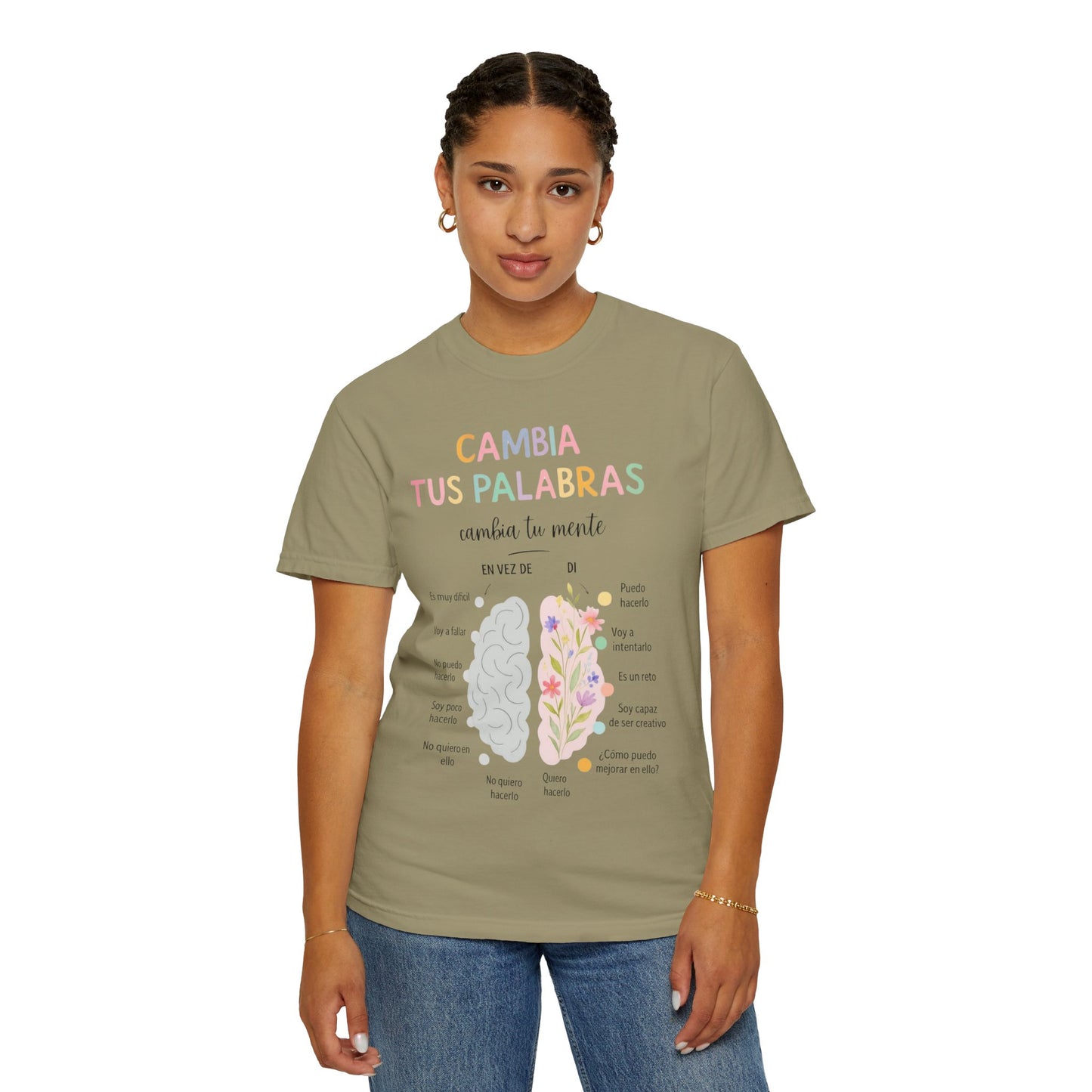 Cambia Tus Palabras Floral Positivity T-Shirt