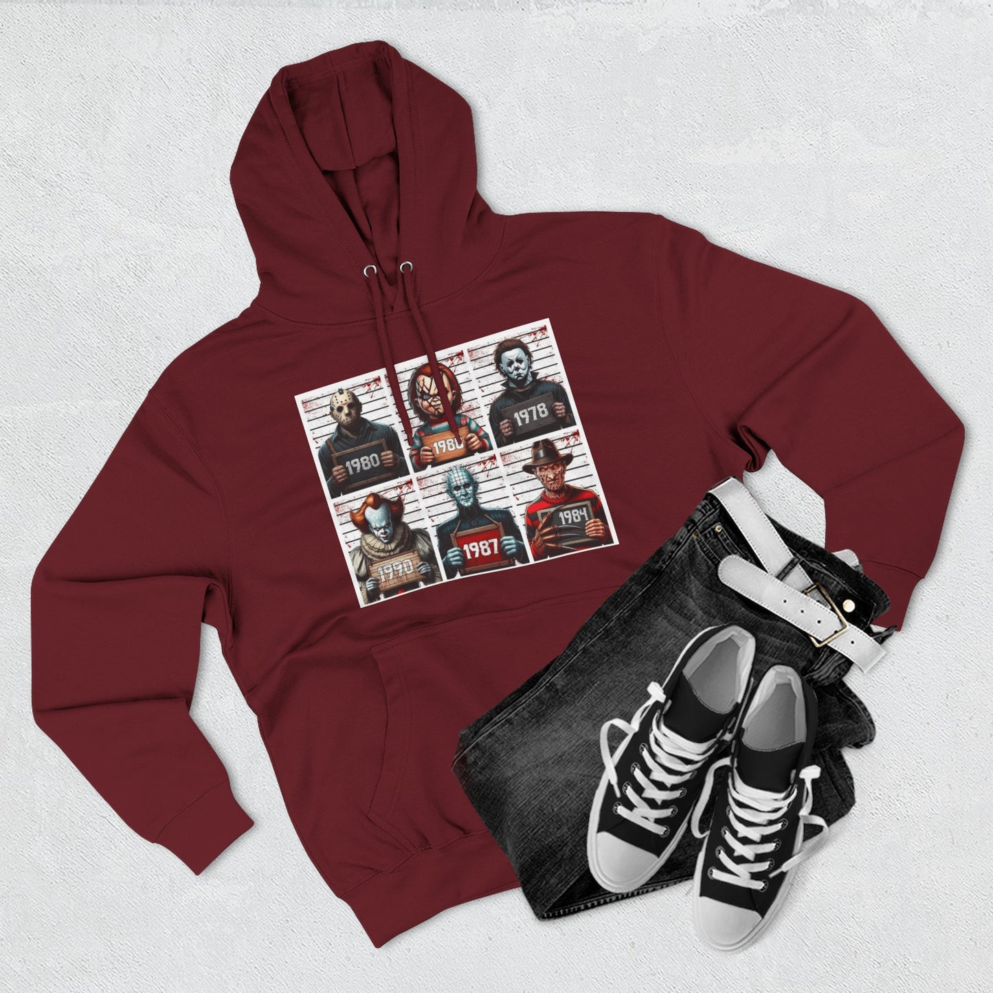 Spooky Vibes Only Halloween Sweater Retro Horror Movie Three-Panel Fleece Hoodie, Halloween Gift, Cozy Sweatshirt, Movie Lover Apparel, Vintage Movie Merchandise