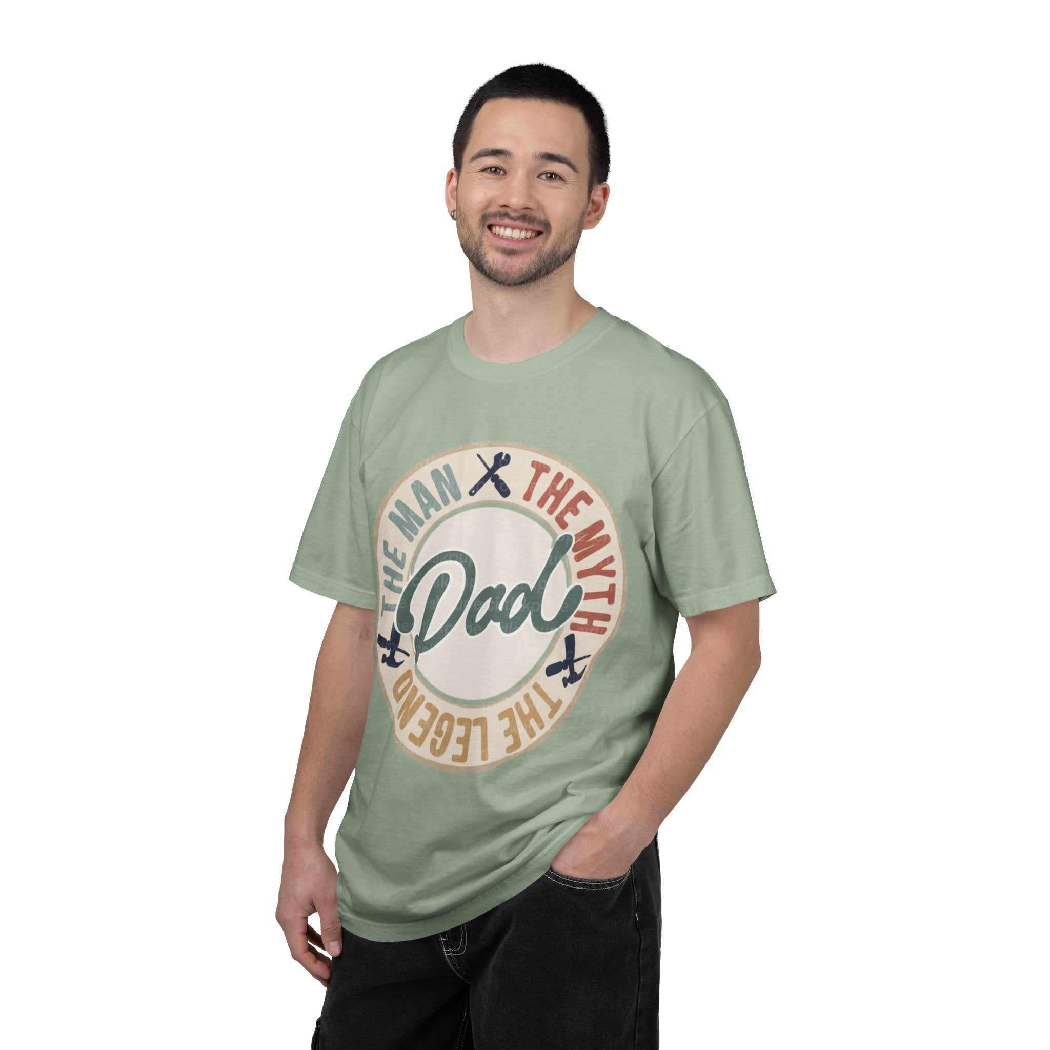 Dad Retro Badge T-Shirt — “Dad: The Man, The Myth, The Legend” Father’s Day Tee