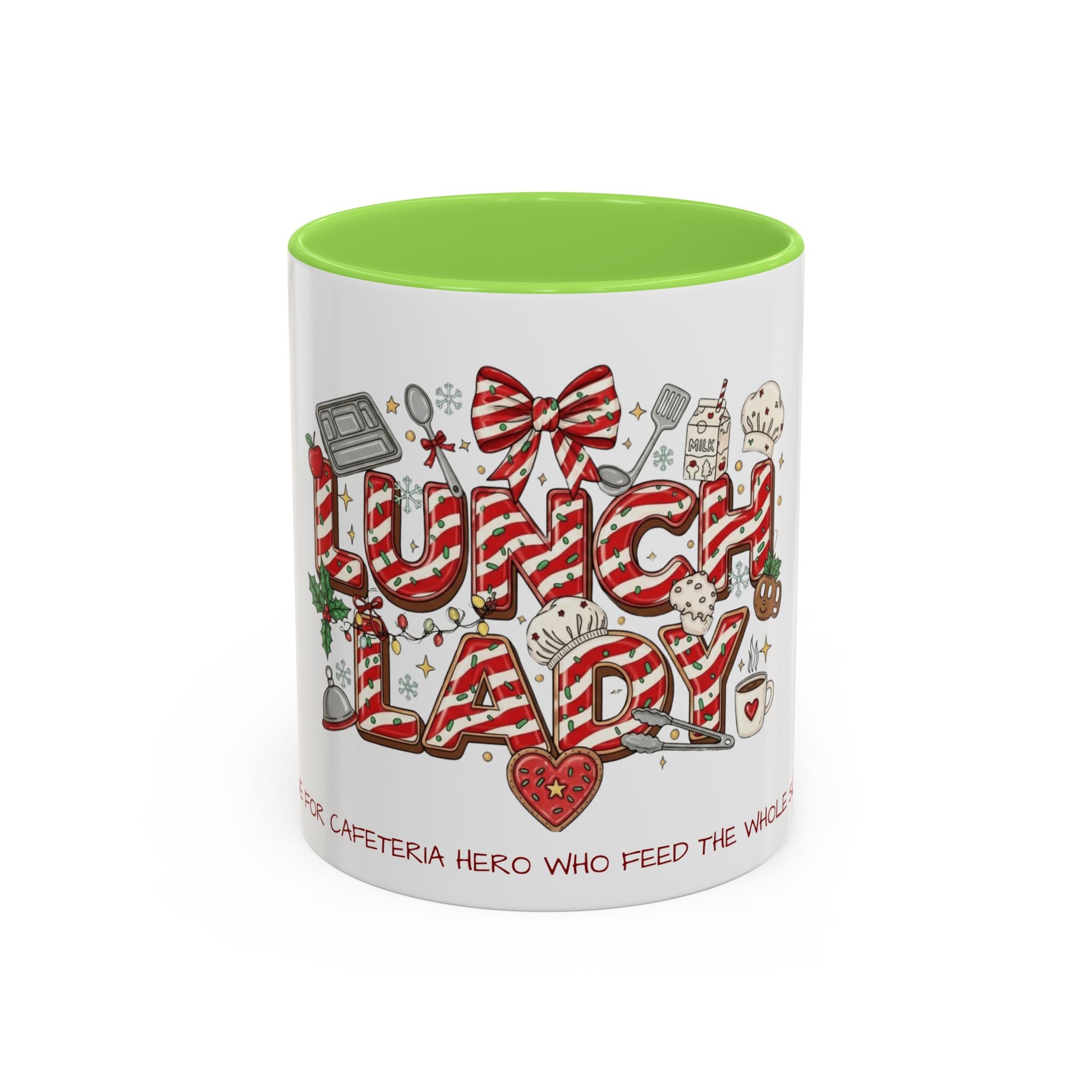 Lunch Lady Mug "Cafeteria Hero Who Feeds the Whole School With Love" | 11oz/15oz Gift  School Staff Christmas Mug Collection
