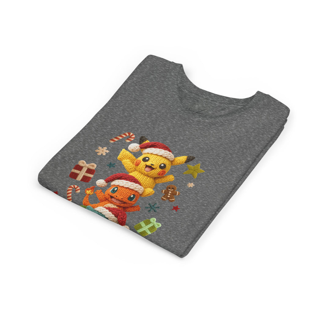 Kids Holiday Tee  Cute Stacked cartoon Characters Christmas Design