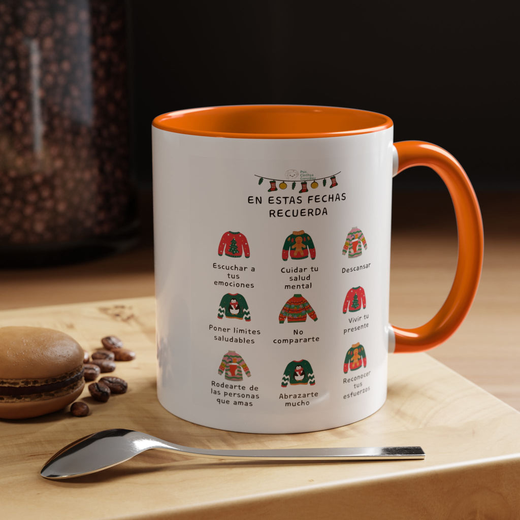 Coffee Mug — 'En Estas Fechas Recuerda' Holiday Sweater Reminder Accent Mug (11/15oz)