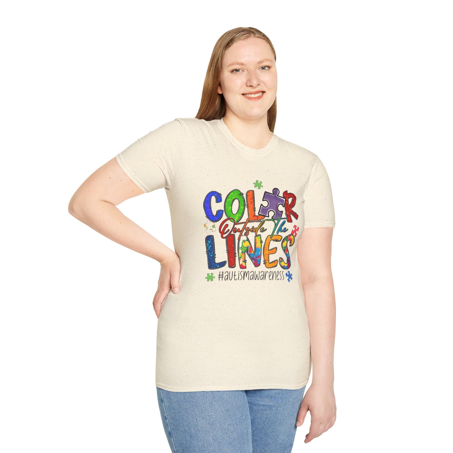 Color Outside the Lines Unisex T-Shirt for Autism Awareness