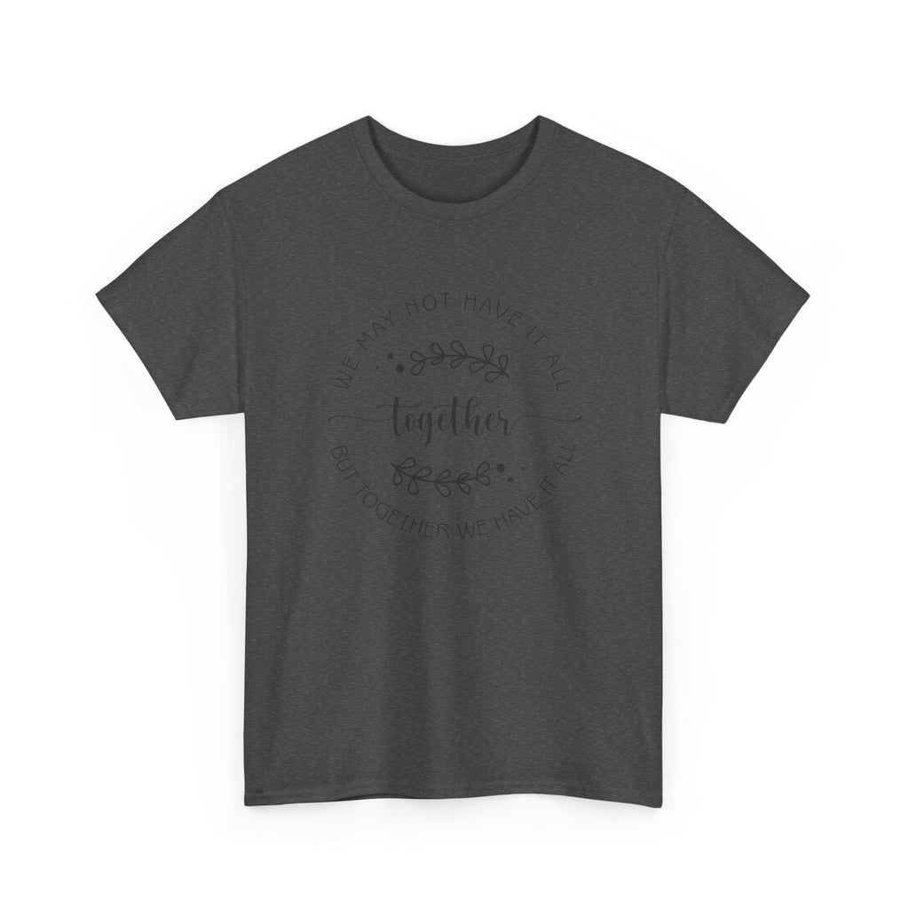 Together Floral Circle Tee  "Together" Inspirational Family Unity Shirt