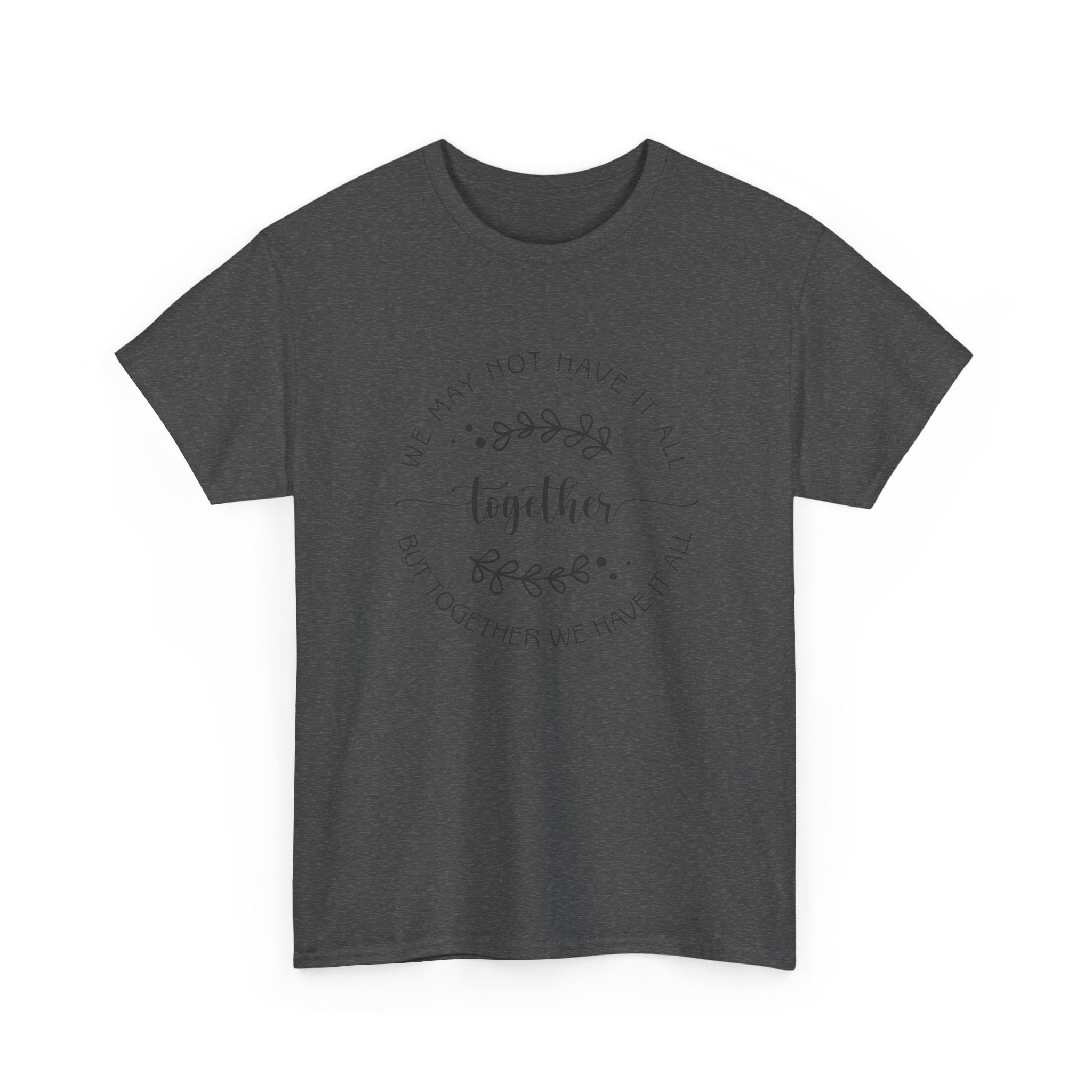 Together Floral Circle Tee  "Together" Inspirational Family Unity Shirt