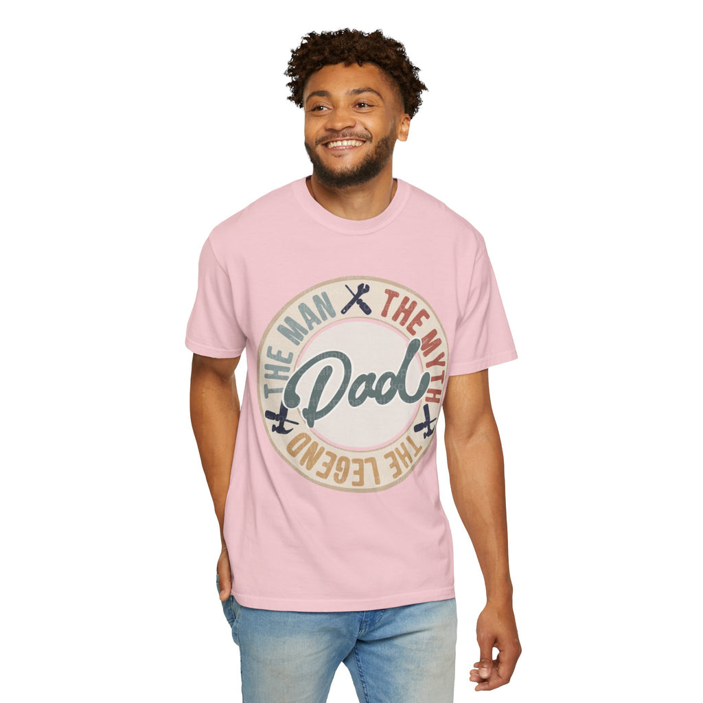 Dad Retro Badge T-Shirt — “Dad: The Man, The Myth, The Legend” Father’s Day Tee