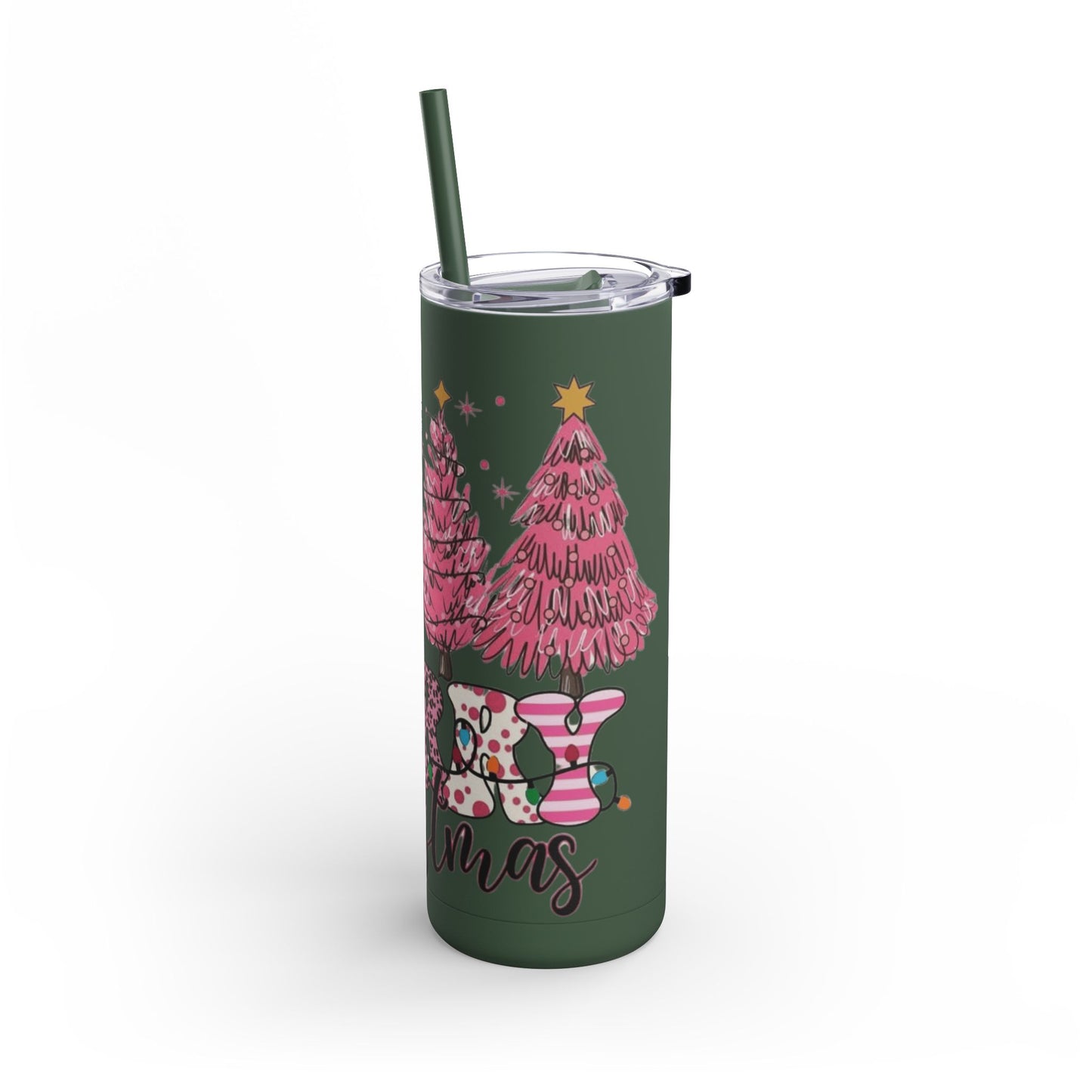 Christmas Tree Tumbler - 20oz Skinny Matte Drinkware Christmas gift mug
