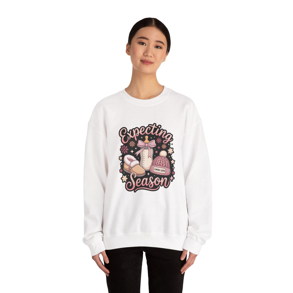 Expecting Season Sweatshirt  Cute Pregnancy Announcement Pullover Cartoon Christmas T-shirts and Sweaters