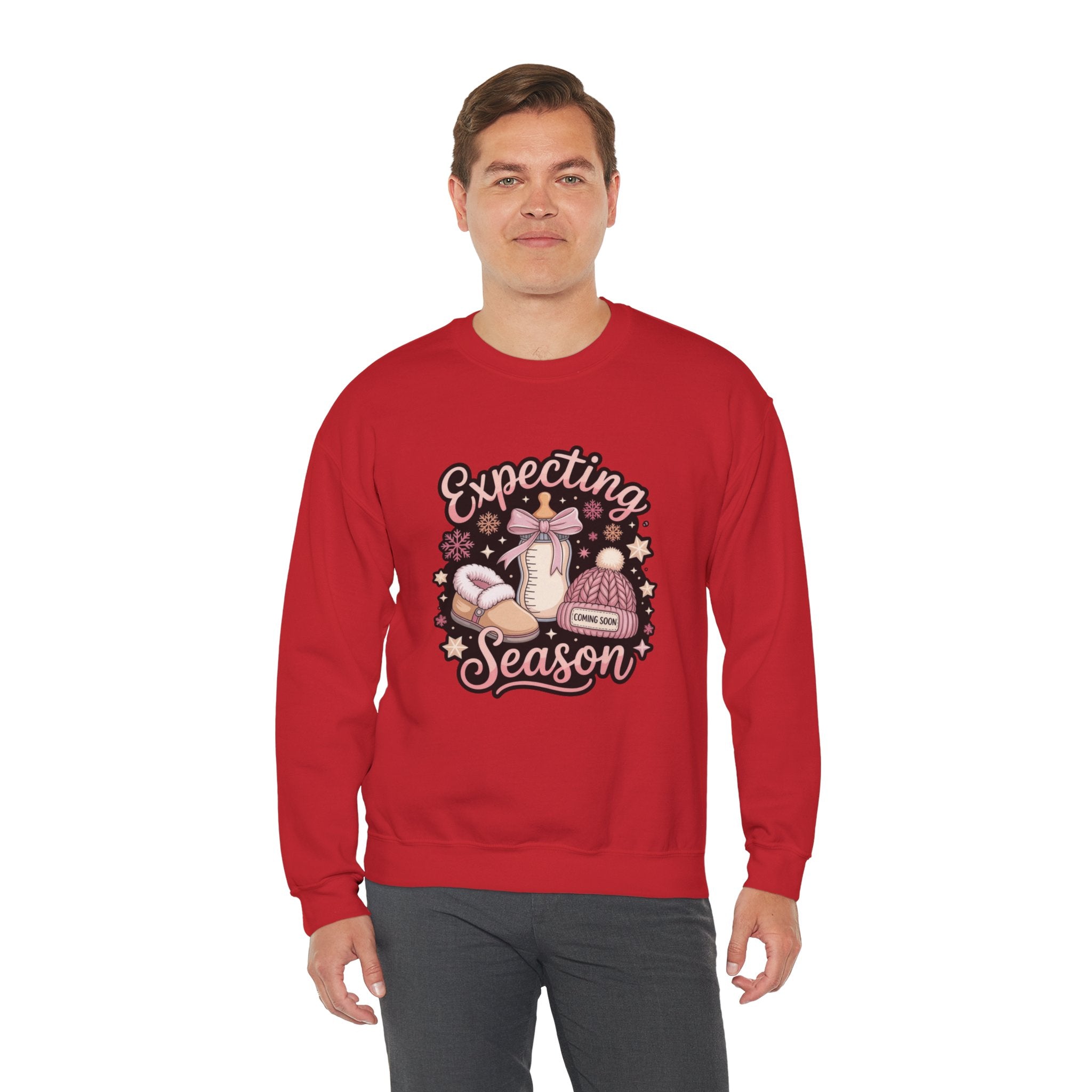 Expecting Season Sweatshirt  Cute Pregnancy Announcement Pullover Cartoon Christmas T-shirts and Sweaters