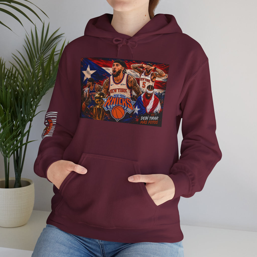 NY-K Retro Player Collage Hoodie — Basketball Fan Sweatshirt