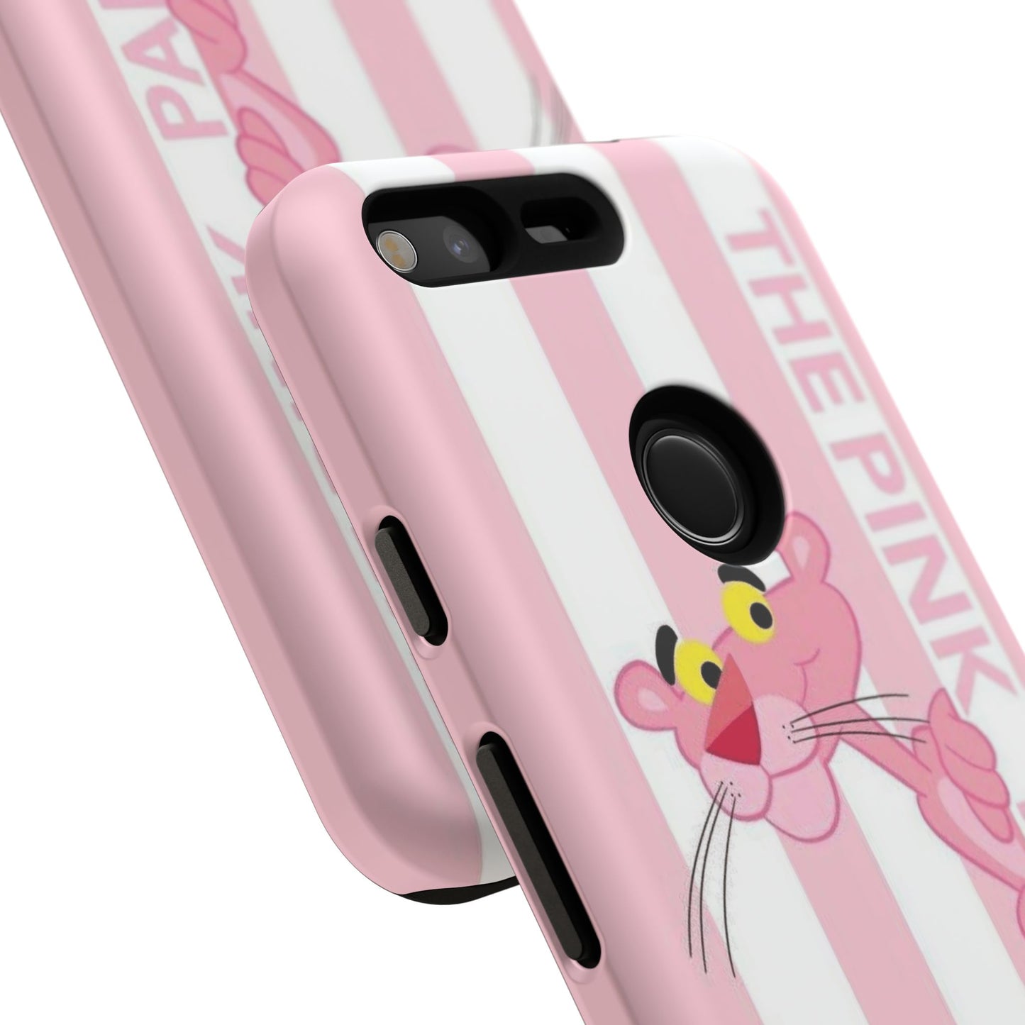 Pink Panther Tough Case Retro Striped Phone Case with "The Pink Panther" Design