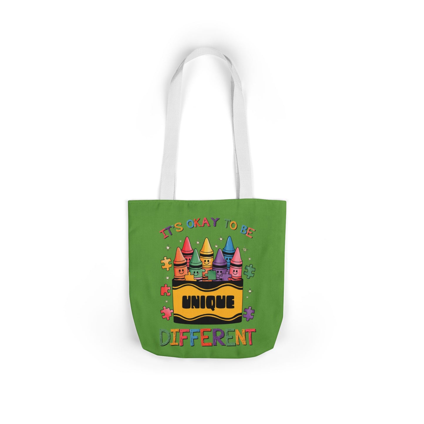 Autism Awareness & Pride Collection Unique Canvas Tote Bag with Colorful Castle Design