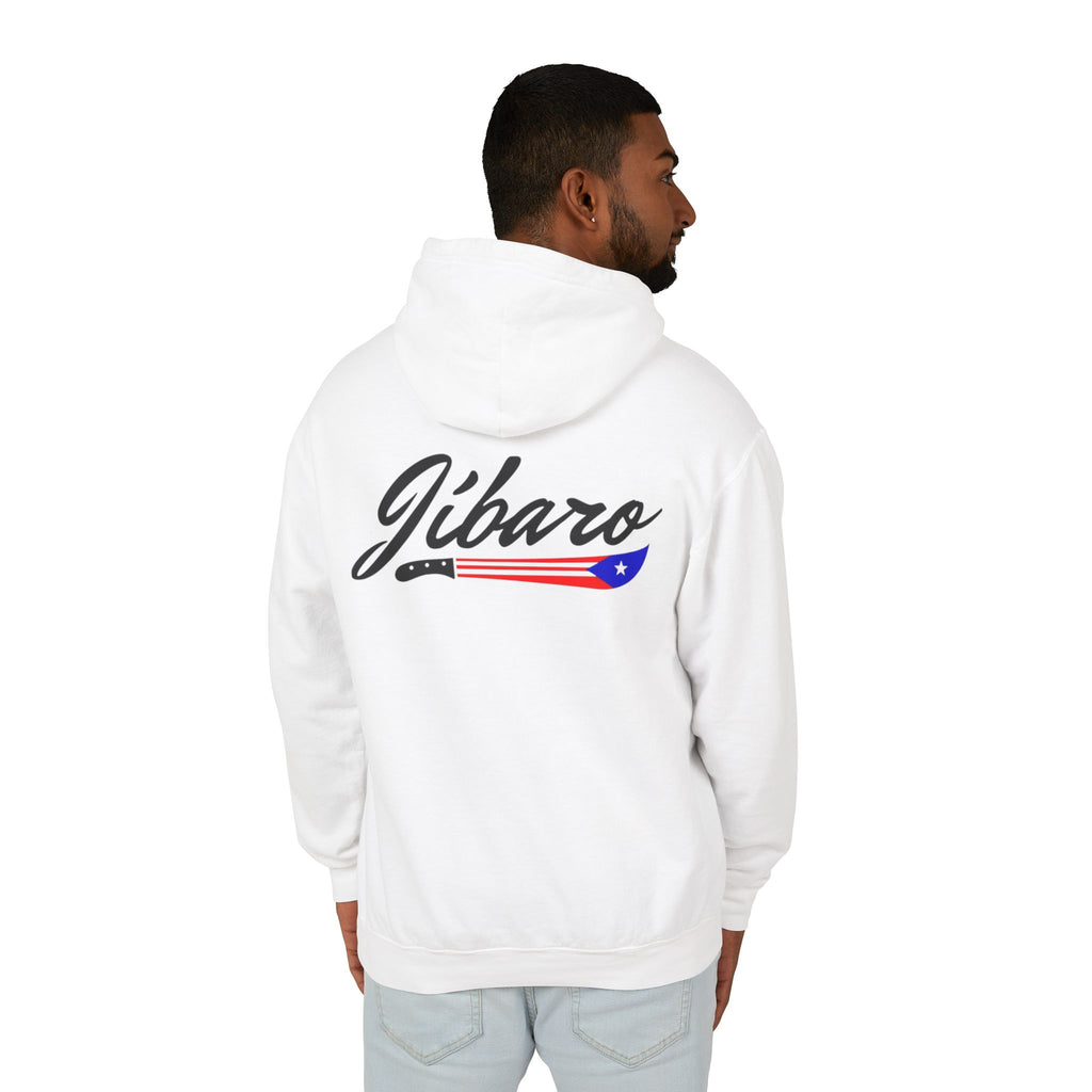 Puerto Rico Heart Flag Hoodie  "Jíbaro" Back Graphic