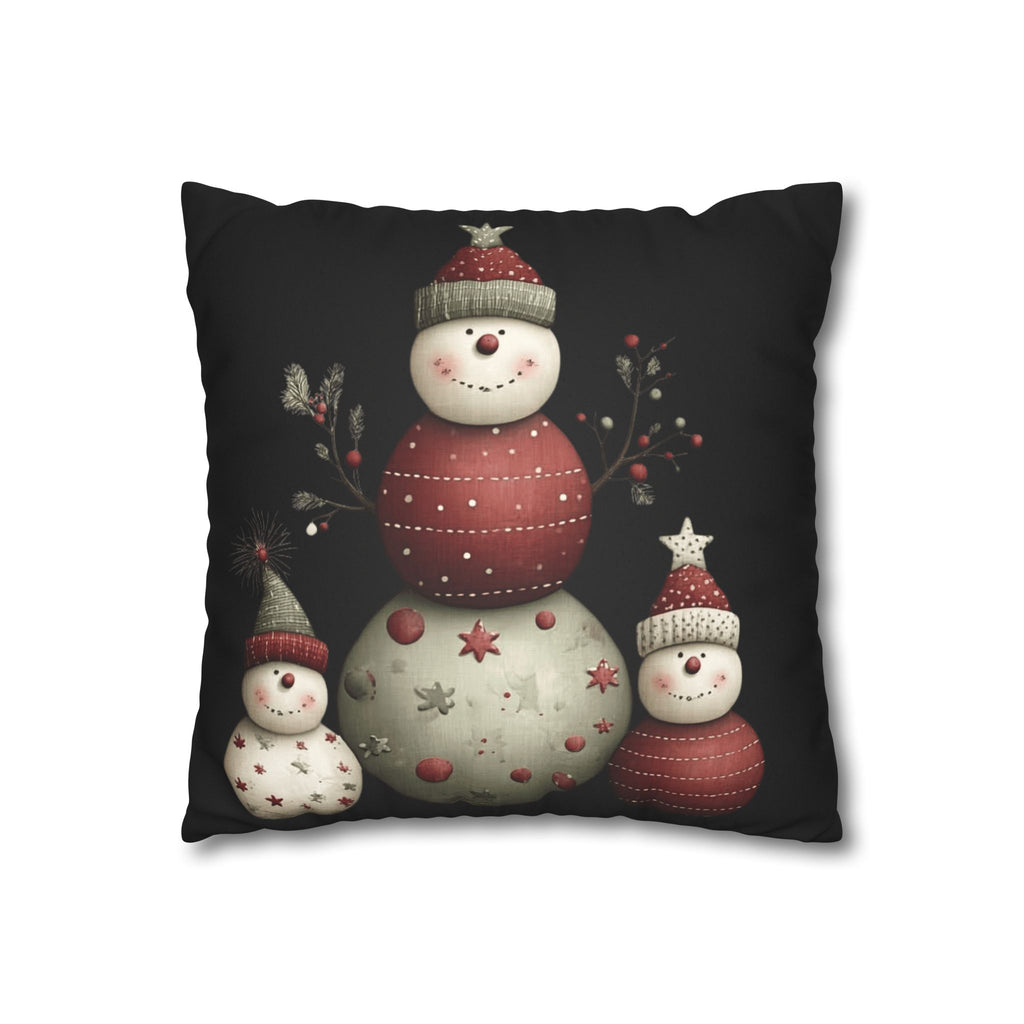 Christmas Snowman Pillowcase — Faux Suede Holiday Throw Pillow Cover CHRISTMAS PILLOW DÉCOR