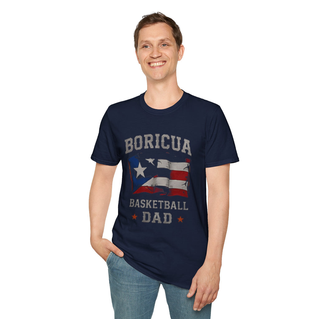 Boricua Basketball Dad T-Shirt — Puerto Rican Flag Pride Tee