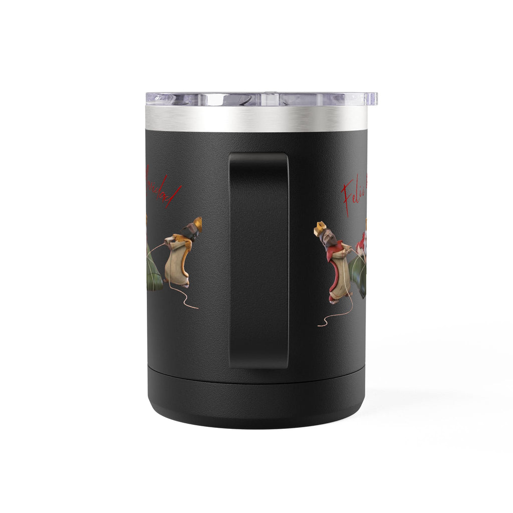 3 KINGS Holiday Travel Tumbler — 'Feliz Navidad' Dachshund Santa Design Coffee Cup for Fun Celebrations