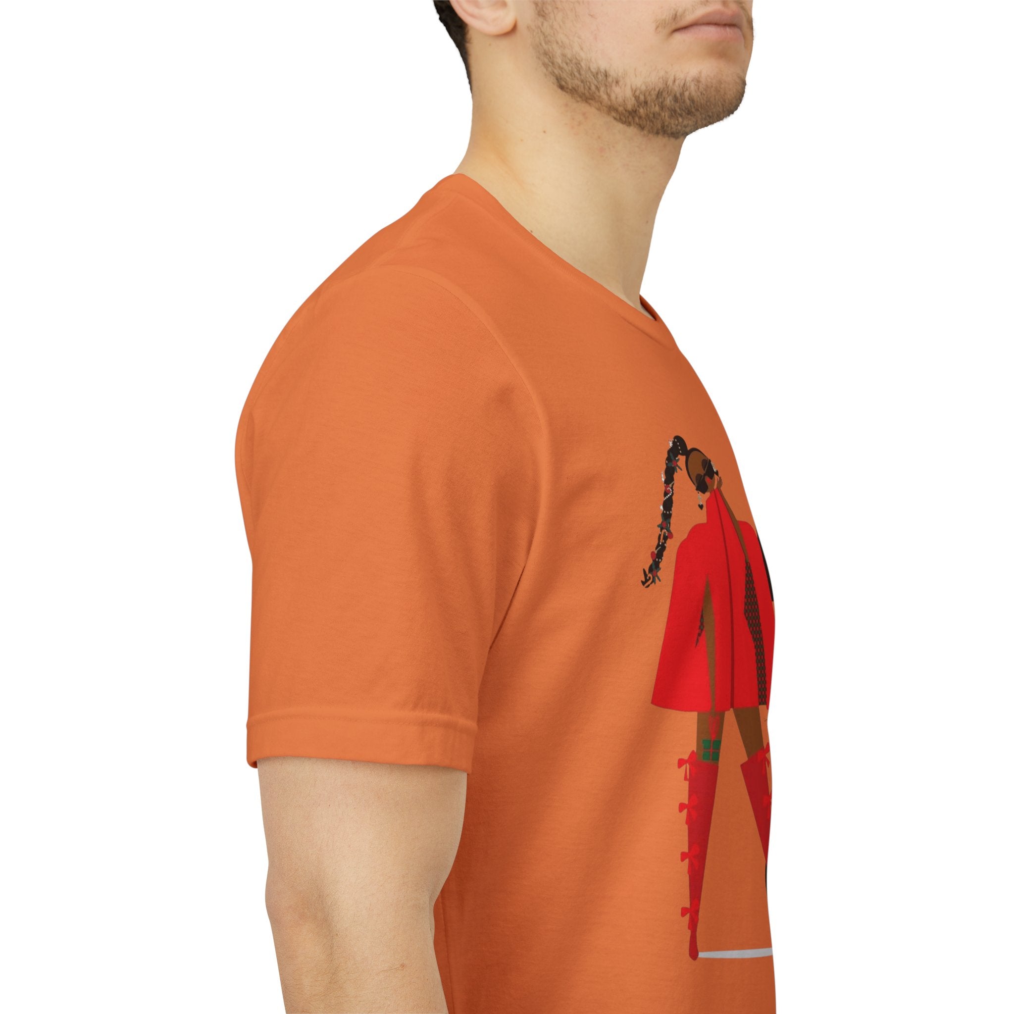December Fashion Tee  Red Coat Model Graphic Shirt