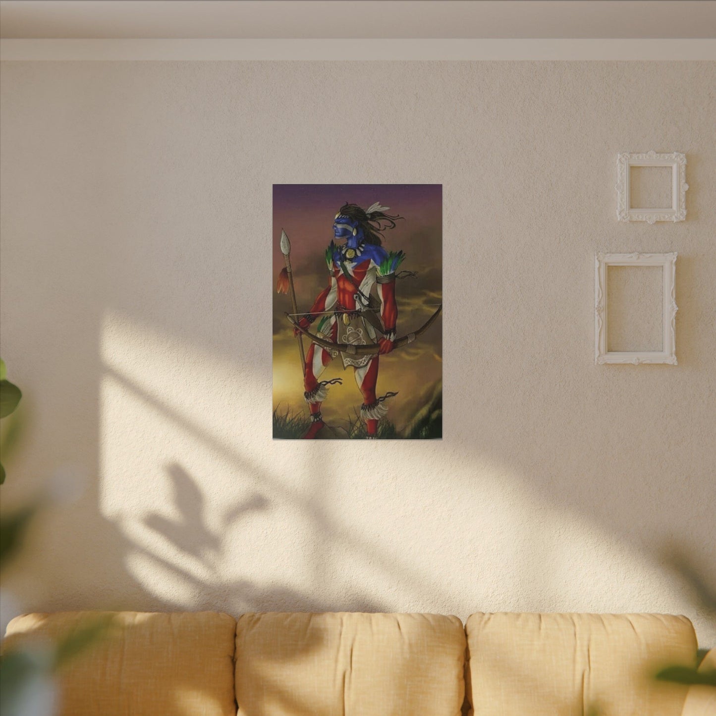 Borikén Rooted in Culture, Radiating Power Tribal Puerto Rico Warrior Canvas Art, Taino Wall Decor, Boho, Unique Gift for Collectors, Cultural Prints
