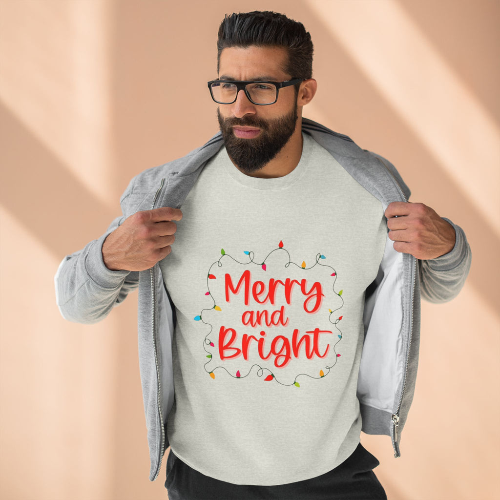 Christmas T-Shirts & Sweatshirts | Holiday Graphic Tees & Cozy Festive Wear Merry and Bright Crewneck Sweatshirt