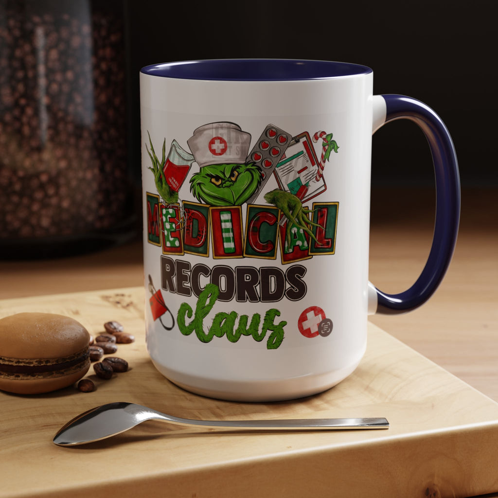 Medical Records Claus Coffee Mug — Funny Holiday Nurse & Medical Staff Gift (11/15oz) Medical Christmas Mug,