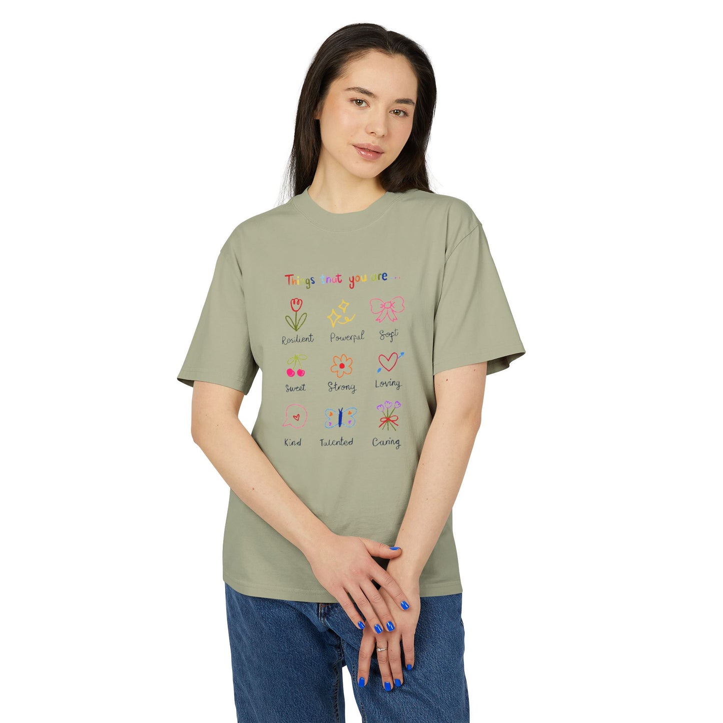 ✨ Let your outfit reflect your inner peace. Unisex Heavy Faded Tee with Whimsical Floral Design, Cute Gift, Casual Wear, Spring Style, Everyday Comfort
