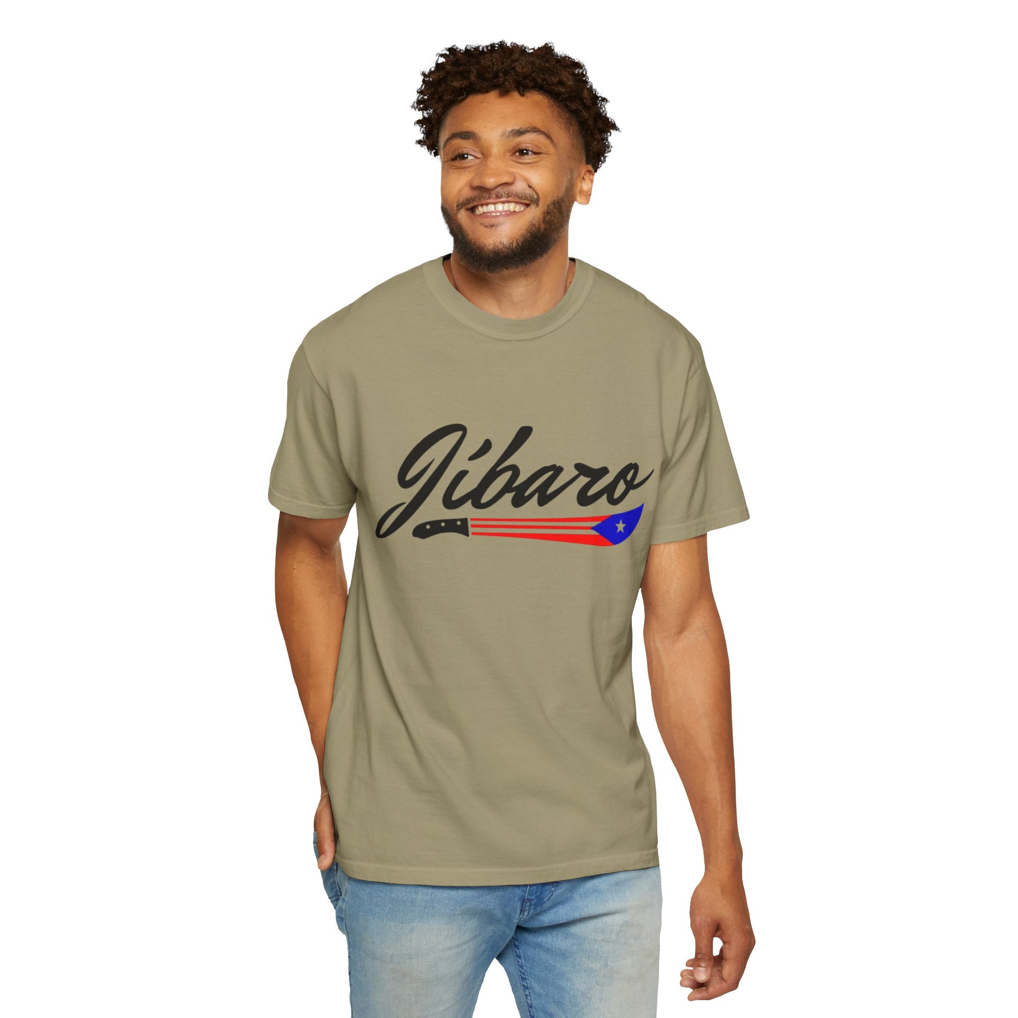 T-Shirt  "Jíbaro" Puerto Rican Heritage Tee (Back Machete  Sombrero de Paja Design) Puerto Rico’s Navidades