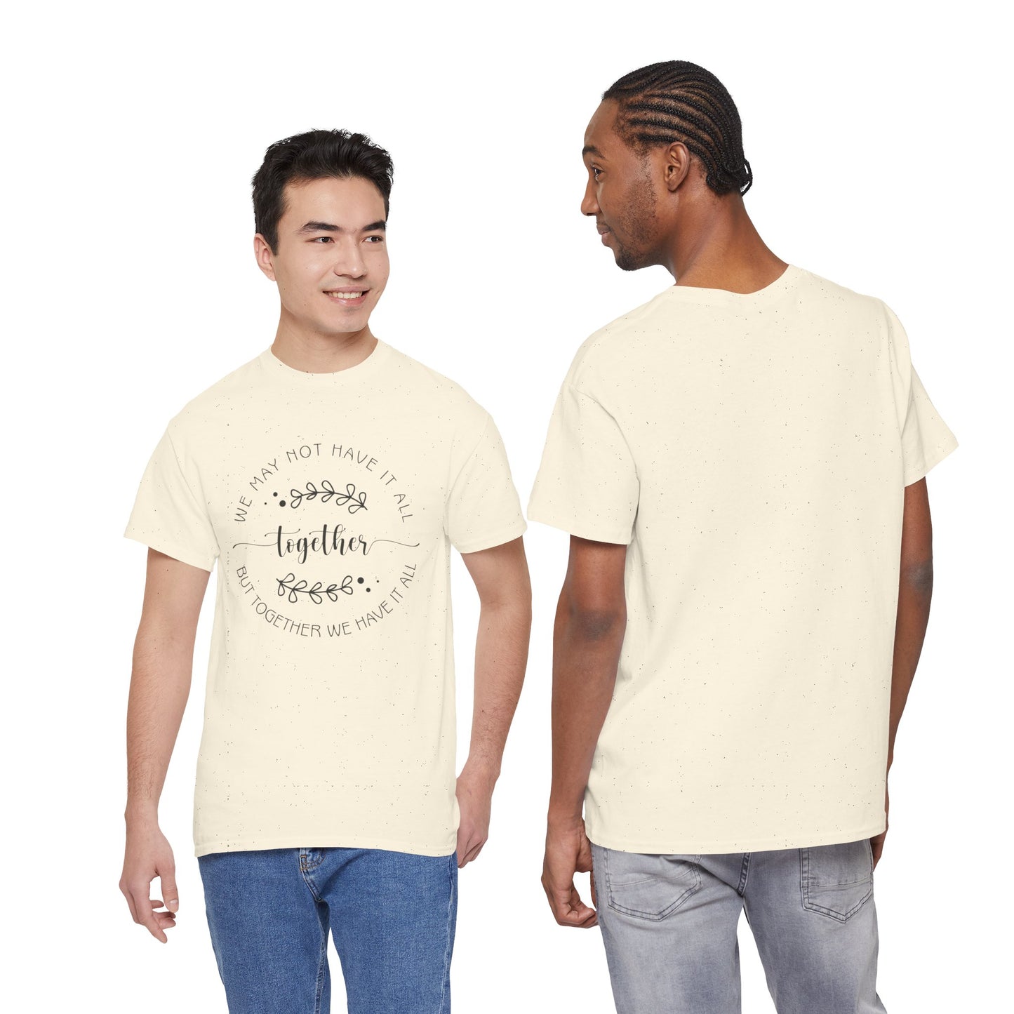 Together Floral Circle Tee  "Together" Inspirational Family Unity Shirt