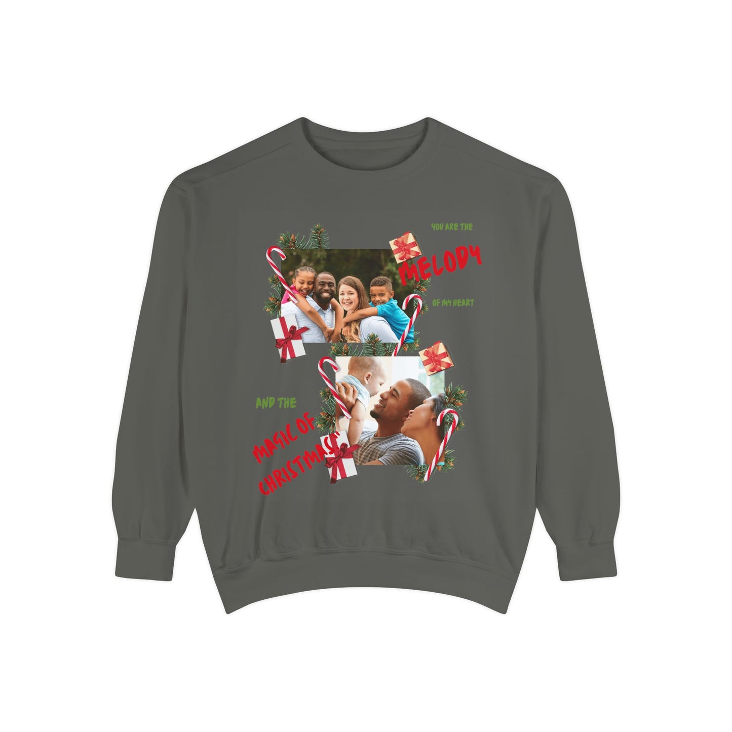 Personalized Christmas Photo Sweatshirt – “You Are the Melody” Holiday Crewneck